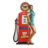 American Gas Pin Up Girl Embossed Metal Sign